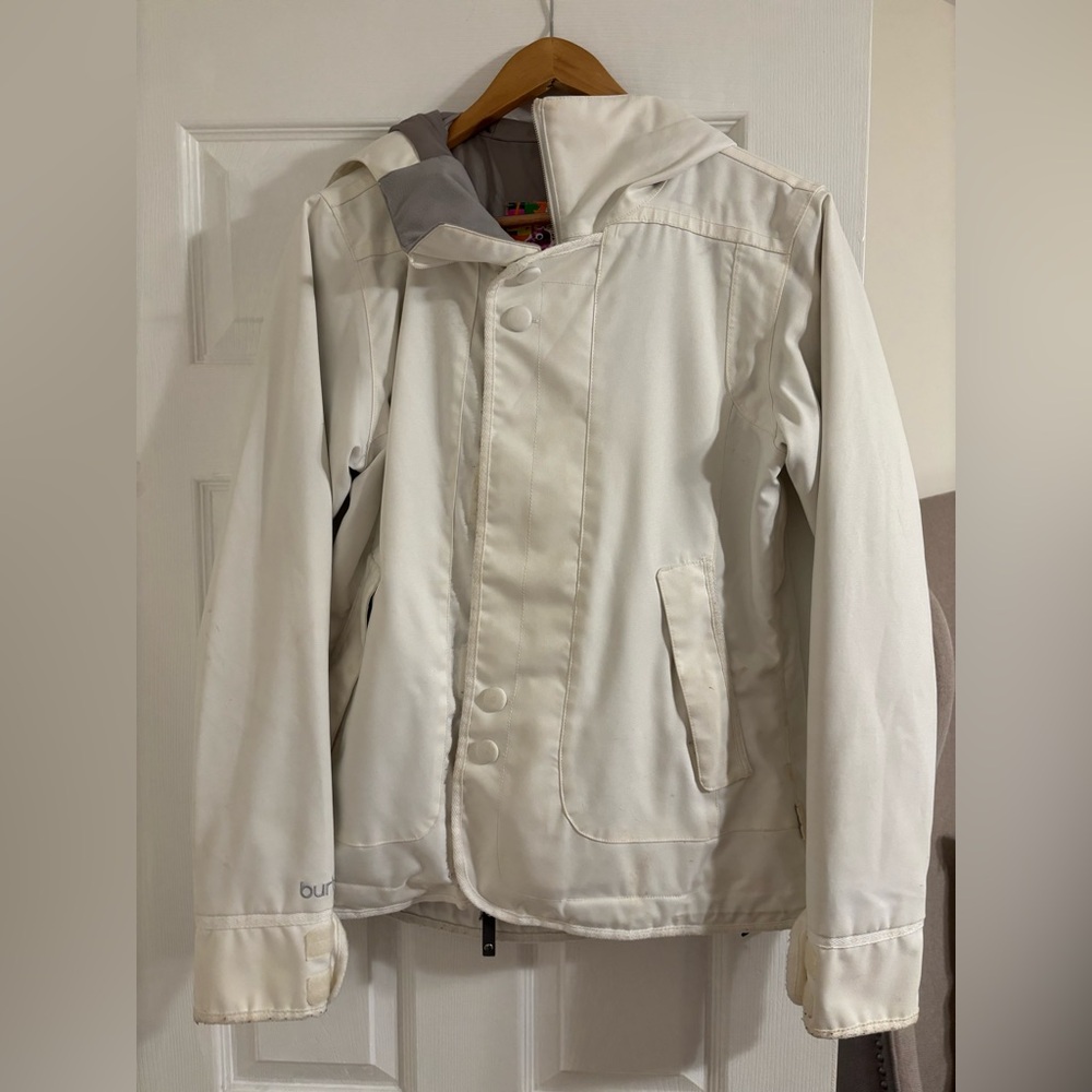 Burton Cream Hooded Snow Jacket Medium Ski & Snowboard